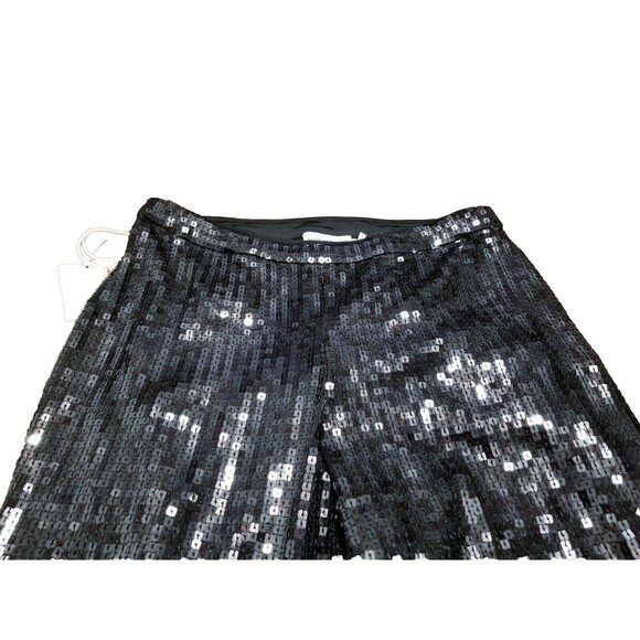 Good American Sequin Pants Women's 0 Black Wide Leg Side Zip New w/Tags (25x31) - Picture 2 of 7